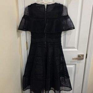 Maje Black Mesh Midi Dress